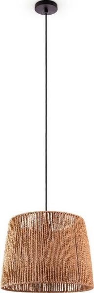 Paco Home Pendelleuchte Hugo Amadeo, ohne Leuchtmittel, Wohnzimmer Esszimmer Rattan Optik Boho Lampenschirm Papier