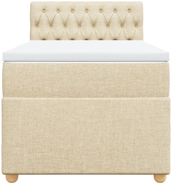 vidaXL Boxspringbett mit Matratze Creme 100x200 cm Stoff 3288903 Bild 6