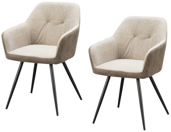 HTI-Living Esszimmerstuhl Esszimmerstuhl Taupe 2er Set Joschka (Set, 2 St), Küchenstuhl
