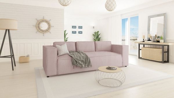 S-Style Möbel 3-Sitzer Sofa Renne aus Cord mit weichem Sitz, 1 Teile, mit Wellenfederung