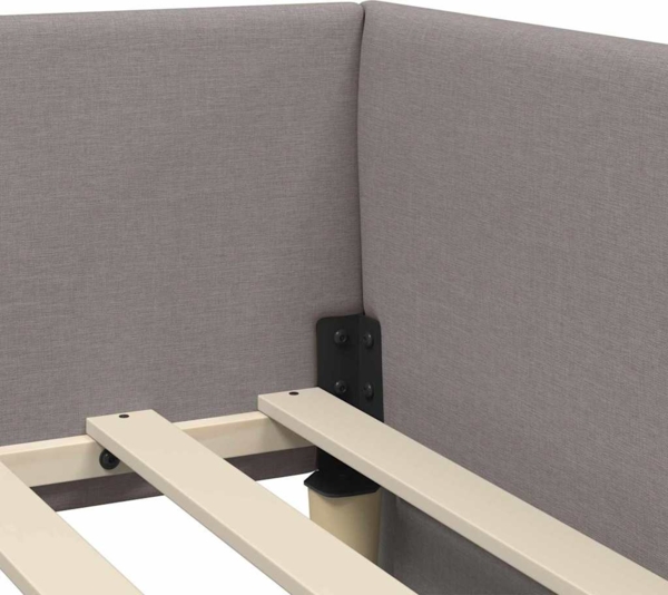 vidaXL Eckbettgestell mit Kopfteil Taupe 90 cm x 200 cm Stoff 42016048 Bild 7