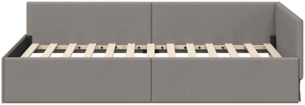 vidaXL Eckbettgestell mit Kopfteil Taupe 90 cm x 200 cm Stoff 42016048 Bild 4
