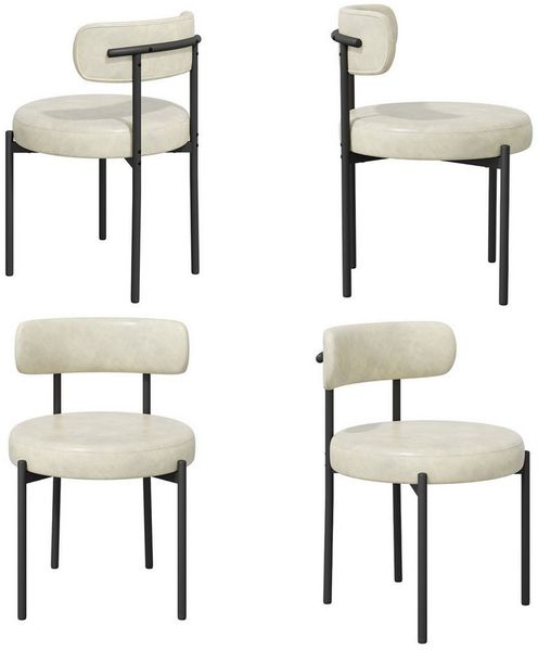 HawthyHome Esszimmerstuhl Runder Polsterstuhl mit Metallgestell, Wohnzimmerstuhl, Küchenstuhl (4 St), 4er Set