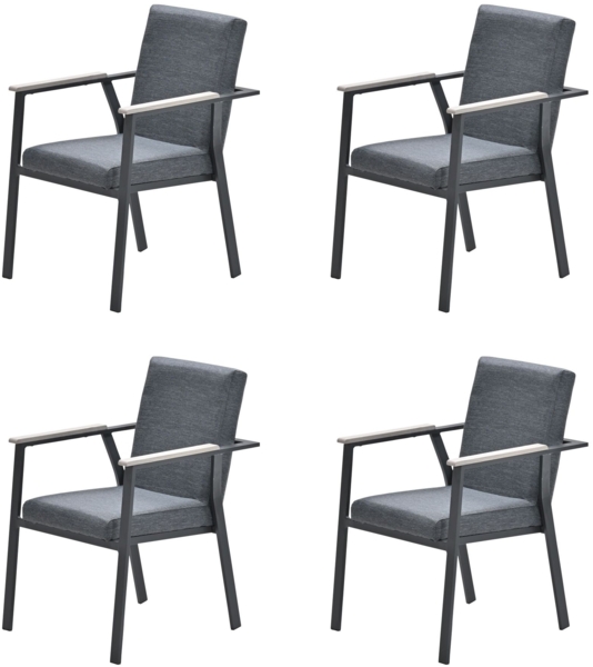 Garden Impressions CATANIA 4x Alu Stapelsessel Nonwood Sessel stapelbar grau ( GI )