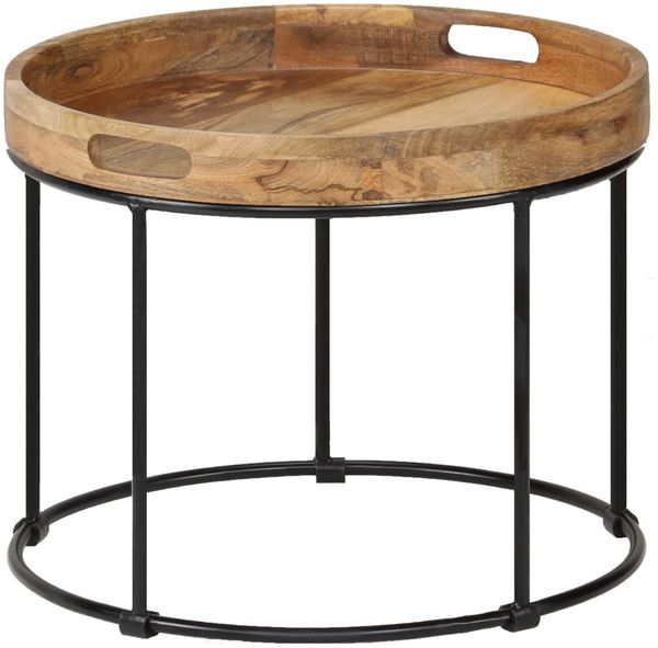 vidaXL Couchtisch Massivholz Mango und Stahl 50x40 cm 246672