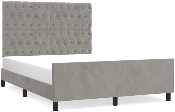 Doppelbett, Bettgestell Modernen ohne Matratze Hellgrau 140x200 cm Samt d2483e