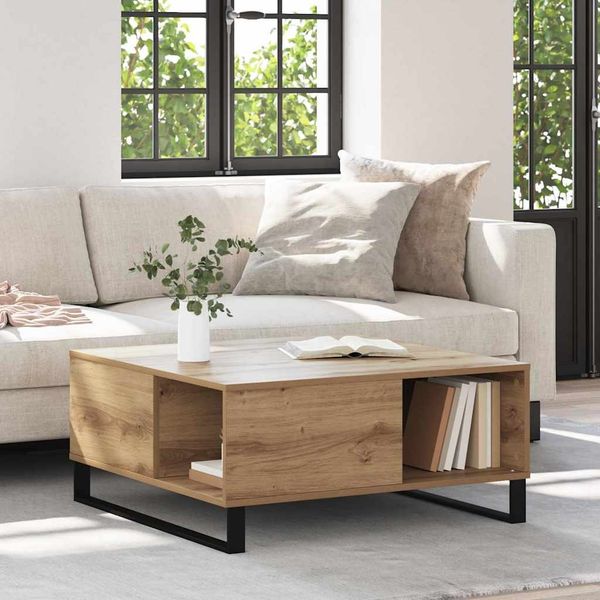 vidaXL Couchtisch Artisan-Eiche 80 x 80 x 36,5 cm Holzwerkstoff 881670