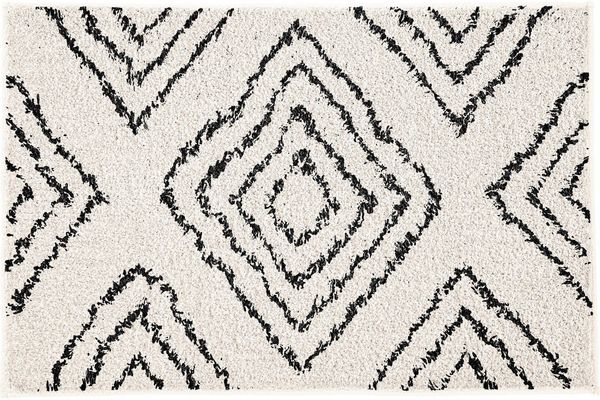 Kleine Wolke Badematte Boho, Badvorleger, Badezimmer Teppich, Höhe 36 mm, rutschhemmend beschichtet, fußbodenheizungsgeeignet, Baumwolle, rechteckig, Badteppich, modernes Rauten Muster, reine Baumwolle, waschbar
