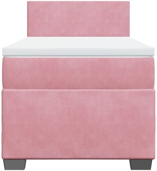 vidaXL Boxspringbett mit Matratze Rosa 90x190 cm Samt 3288485 Bild 6