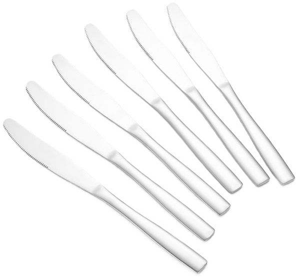 Modernes 6er Set Tafelmesser - Besteck-Set aus hochwertigem Edelstahl