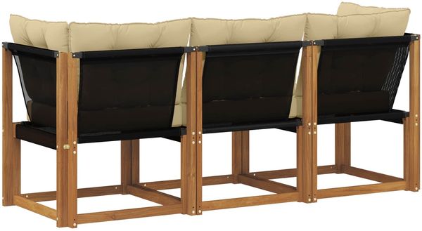 vidaXL Outdoor Mittel- und Ecksofa mit Kissen 3 Stück Natur 900624 Bild 7