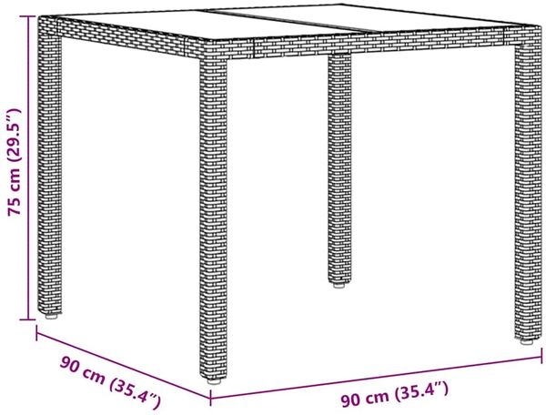 vidaXL Garten Essgruppe 3 pcs Schwarz Poly-Rattan 3334855 Bild 11