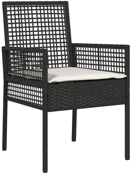 vidaXL Garten Essgruppe 3 pcs Schwarz Poly-Rattan 3334855 Bild 6