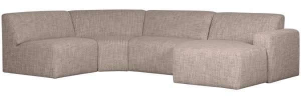 Sofa Avelon U-Form aus Melange-Stoff, Braun