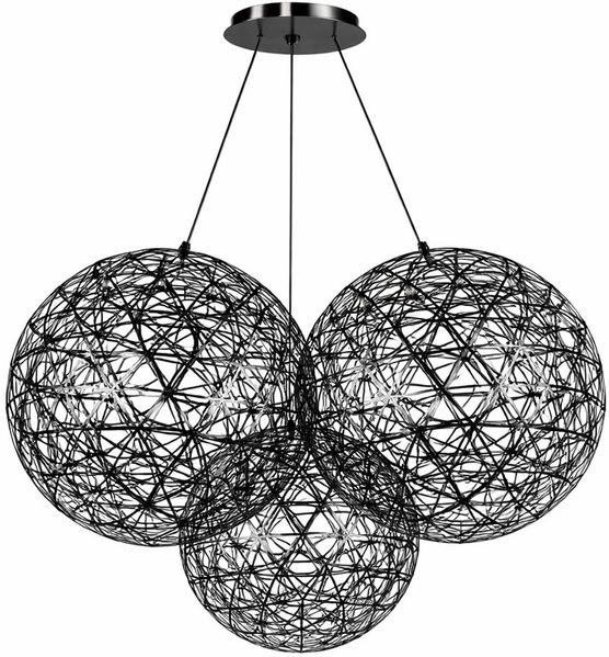 s.luce Atom Cluster LED Mehrfach-Pendelleuchte 3-flammig Schwarzchrom 70cm