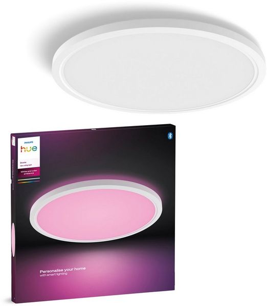Philips Hue Devote Slim Deckenleuchte rund M weiß
