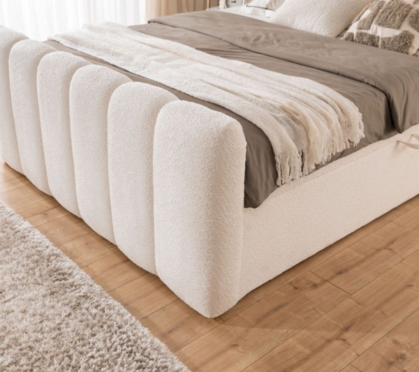 Boxspringbett Schlafzimmerbett DENIS 120x200cm Stoff Catch Me Creme Bild 5