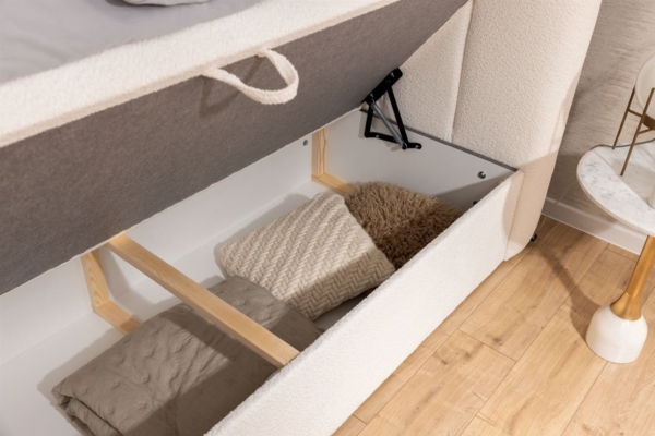 Boxspringbett Schlafzimmerbett DENIS 120x200cm Stoff Catch Me Creme Bild 3