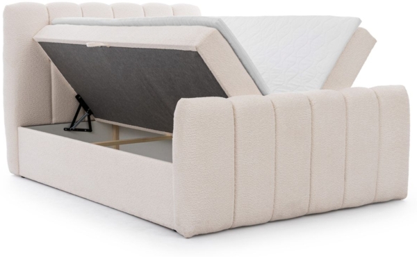 Boxspringbett Schlafzimmerbett DENIS 120x200cm Stoff Catch Me Creme Bild 2