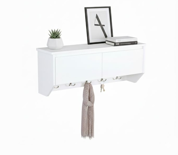 Wandgarderobe 5 Haken mit Stauraum 10051493