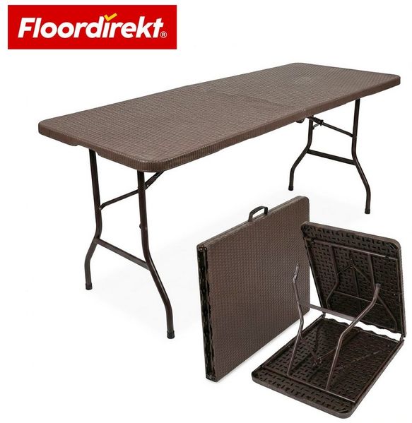Floordirekt Klapptisch Gartentisch Miyako klappbar 183x75 cm wetterfest faltbar Tragegriff, belastbar bis 150 kg für Garten, Terrasse & Events