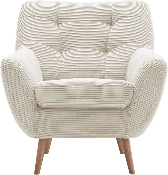 exxpo - sofa fashion Sessel Scandi, Loungesessel mit tollem Sitzkomfort, hochwertige Polsterung, bequem, hohe Holzfüße