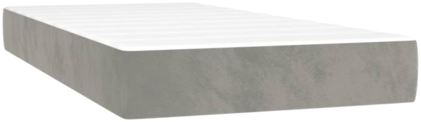 vidaXL Boxspringbett mit Matratze Hellgrau 90x200 cm Samt, Härtegrad: H2 [3127649] Bild 5