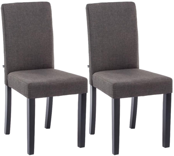 2er Set Esszimmerstuhl Ina Stoff schwarz