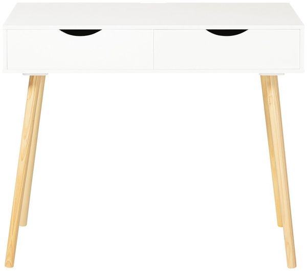 SoBuy FWT40-WN Schreibtisch, MDF, Lackiert, Weiß, 90 x 77 x 45 cm