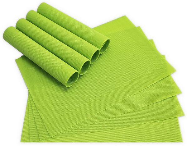 matches21 HOME & HOBBY Platzset Tischsets BORDA 8er Set Hell-grün als Tischuntersetzer, (8-St), Abwaschbare Platzsets als Tischunterlagen für Ess-Tisch Tisch-Deko