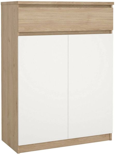 Dmora Schuhschrank Angilops, Schuhregal, Mehrzweck-Eingangsgarderobe, Möbel für Schuhe, 80x40 h111 cm, Eiche und Weiß