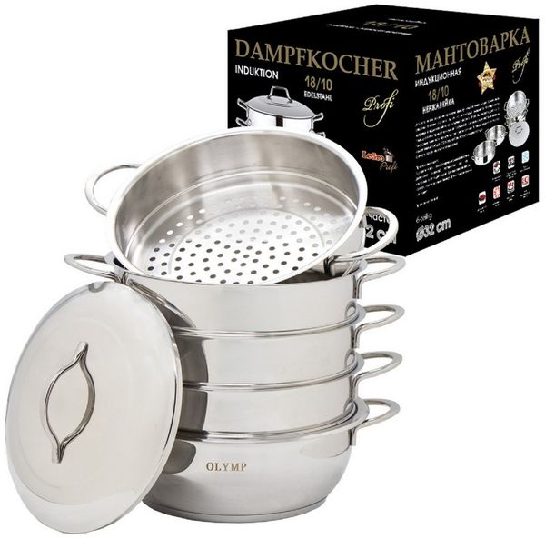Olymp Handels GmbH Dampfgartopf Mantowarka Dampfkocher Ø32cm Dampfgarer 6Tlg Induktion