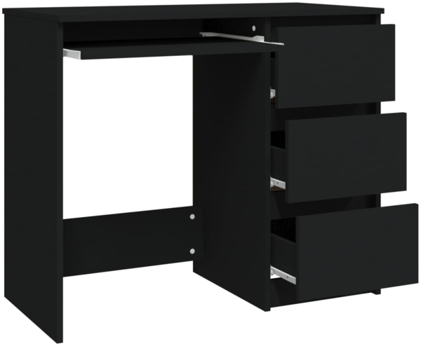 vidaXL Schreibtisch Schwarz 90x45x76 cm Holzwerkstoff 801374 Bild 3