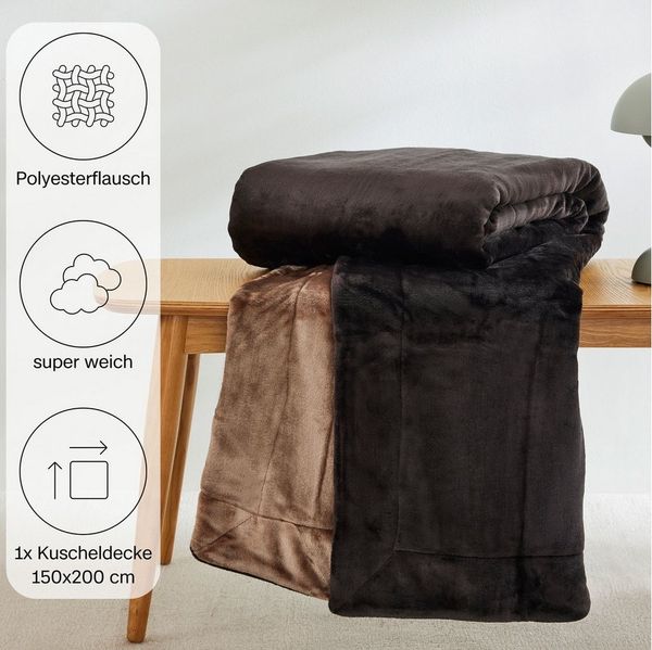 Wohndecke Doublesoft, Kuscheldecke, Deal, Kissen geschenkt!, s.Oliver, Kuscheldecke 150x200 cm, GRATIS-Zugabe:2x Kissenhülle (Reißverschluss)