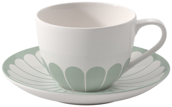 Villeroy & Boch Fleur Vert Kaffeetasse mit Untertasse 160 ml