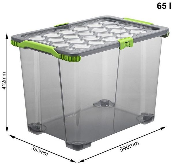 ROTHO Aufbewahrungsbox Evo Total Protection 65l Kiste mit Deckel und Räder Bild 4