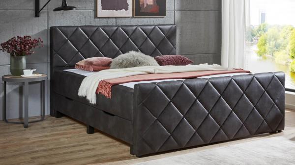 Boxspringbett BX 2200, dunkelgrau