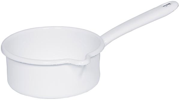 RIESS 0035-033 Stielkasserolle 12 cm mit großem Ausguss, 0,5 L, Classic Weiss / Stieltopf