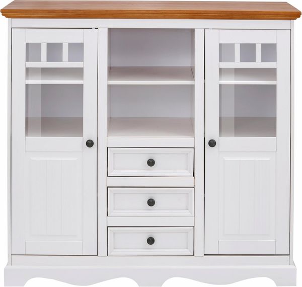 Home affaire Highboard Melissa, Vitrine, Breite 132 cm