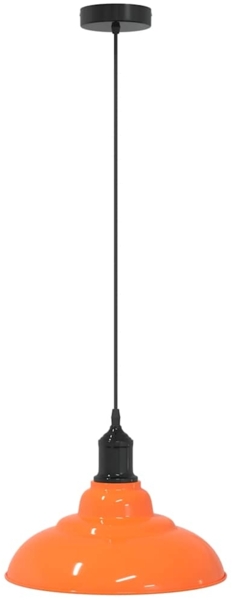 vidaXL Pendelleuchte Höhenverstellbar E27 Orange Glänzend Ø31cm Metall 4103440