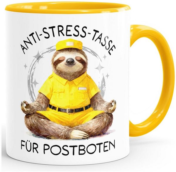 SpecialMe Tasse Kaffee-Tasse Faultier Design Geschenkidee Postboten Anti Stress, Keramik