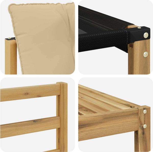 vidaXL Outdoor-Sofagarnitur mit Kissen 8 pcs Weiß und Beige 3389299 Bild 6
