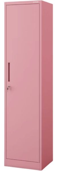 Aktenschrank abschließbar ALEX - 5 Ebenen verstellbar, Flügeltüren | Metallschrank Werkstatt Mehrzweckschrank Büroschrank aus Stahl Werkzeugschrank, 185x45x40cm Rosa