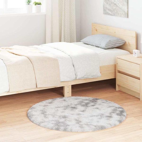 vidaXL Teppich Shaggy Hochflor NAVARRA Silbergrau 100x100 cm Polyester 4102900