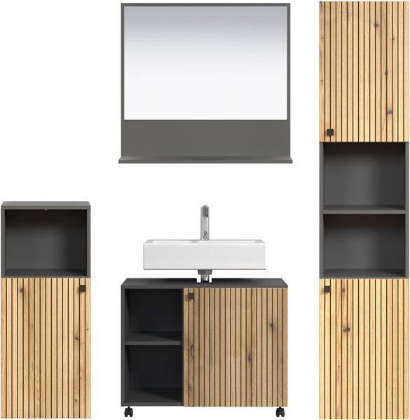 Badmöbel Set Bliss in Evoke Eiche und grau 180 cm
