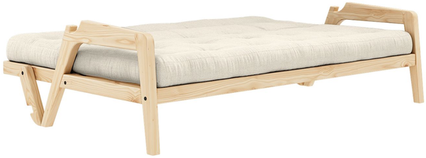 Karup Design Schlafsofa GRAB Gestell Natur, Matratze Leinen Bild 2