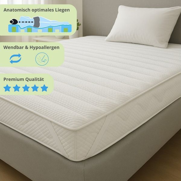 Bodyprotect, Topper Kaltschaum Matratzenauflage für bis zu 30 cm, 3 cm hoch, allergikerfreundlicher Mikrofaserbezug, (Schaumtopper 3 cm), elastische Eckgummis, Öko-TEX, Made in EU