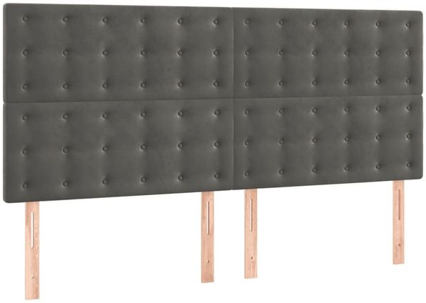 vidaXL Bettgestell mit Kopfteil Samt Dunkelgrau 140x200 cm, Härtegrad: H2 [3126002] Bild 8
