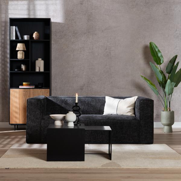 Bronx71 Chenille Sofa Memphis 2,5-Sitzer schwarz