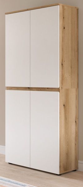 Mehrzweckschrank Assino in weiß und Eiche 70 x 175 cm